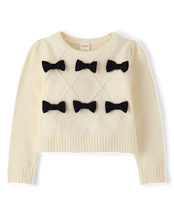 Girls Bow Sweater 2-Piece Outfit Set - Petit Paris