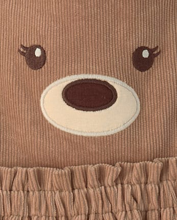 Girls Applique Bear 2-Piece Outfit Set - First Frost