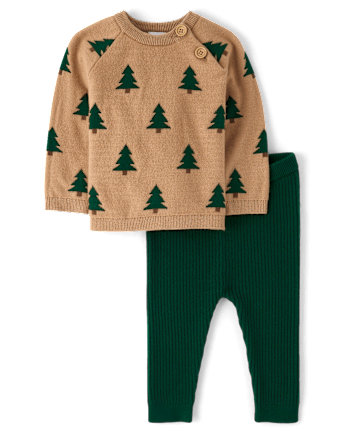Baby Boys Crochet Snowflake Sherpa Lined Cardigan 3-Piece Outfit Set - Homegrown by Gymboree