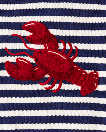 Girls Embroidered Lobster 2-Piece Outfit Set - Driftwood Bay