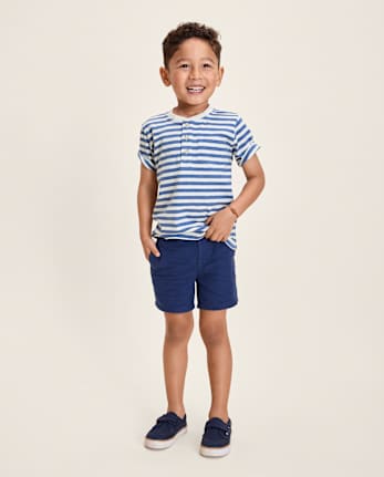 Boys Striped Linen-Blend 2-Piece Outfit Set - Linen Edit