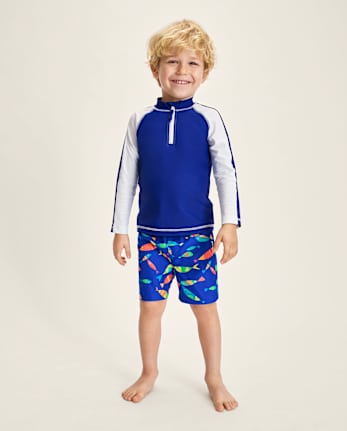 Boys Fish Rashguard Swimsuit - Swim Shop