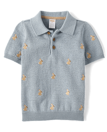 Boys Embroidered Bunny 2-Piece Outfit Set - Enchanted Garden