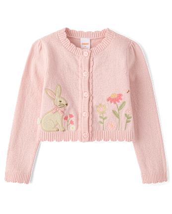 Girls Applique Bunny 2-Piece Outfit Set - Enchanted Garden
