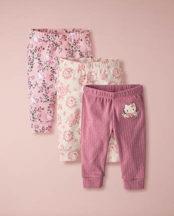 Baby Girls Hello KittyÂ® Floral Toile 6- Piece Outfit Set