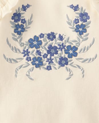 Girls Applique Floral 2-Piece Outfit Set - Driftwood Bay