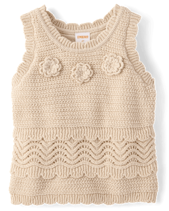 Girls Crochet Floral 2-Piece Outfit Set - Driftwood Bay