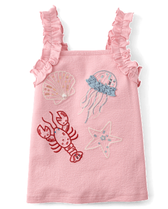 Girls Embroidered Sea Creature Tank Top 2-Pack - Driftwood Bay