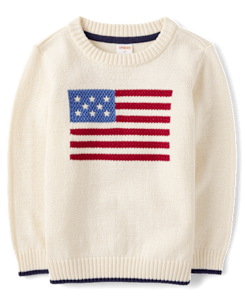 Boys Intarsia Embroidered Flag 2-Piece Outfit Set - Nantucket Charm