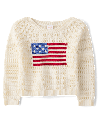 Girls Crochet Flag 2-Piece Outfit Set - Nantucket Charm