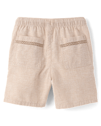 Boys Embroidered Tropical Leaf Linen-Blend 2-Piece Outfit Set - Amalfi Coast