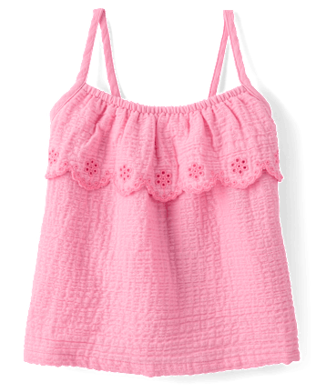 Girls Embroidered Eyelet Gauze 2-Piece Outfit Set - Amalfi Coast