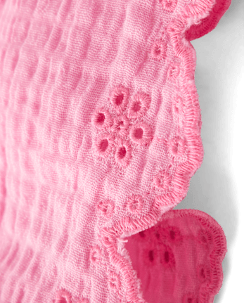 Girls Embroidered Eyelet Gauze 2-Piece Outfit Set - Amalfi Coast