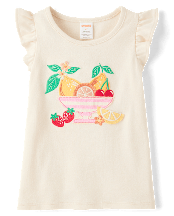 Girls Embroidered Fruit Bowl 2-Piece Outfit Set - Amalfi Coast