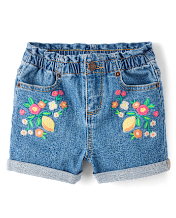 Girls Embroidered Fruit Bowl 2-Piece Outfit Set - Amalfi Coast