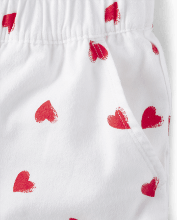 Womens Valentine's Day Print Flannel Pajama Shorts