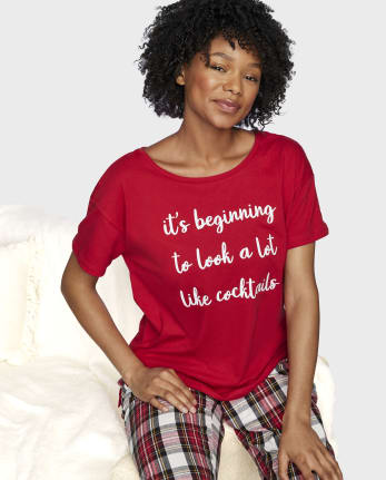 Womens Christmas Graphic Sleep Tee