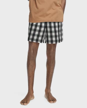 Pantalones cortos de pijama de popelina con estampado para hombre