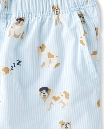 Pantalones cortos de pijama de popelina con estampado para hombre