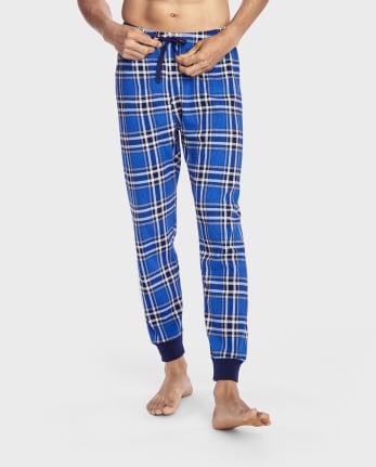 Mens Plaid Thermal Pajama Pants | The Children's Place - BLUE REFLECTION