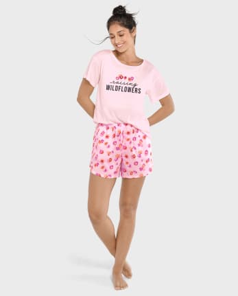 Womens Wildflowers Pajama Shorts