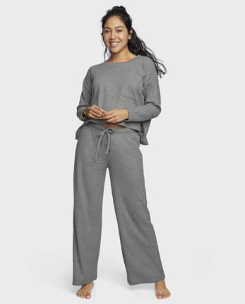Womens Thermal Loungewear Set - Heather Grey Collection