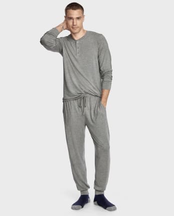 Mens Modal Pajamas - Heather Grey
