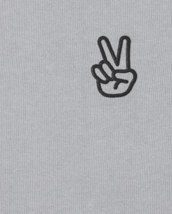 Tween Girls Peace Sign Cozy Cropped Top