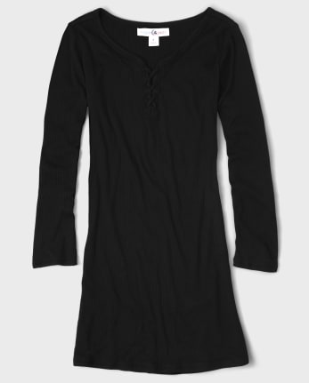 Tween Girls Ribbed Lace Up Dress