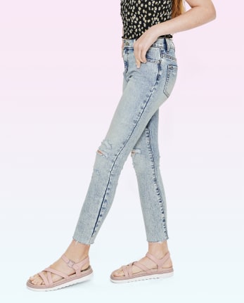 Tween Girls Distressed High Rise Skinny Jeans
