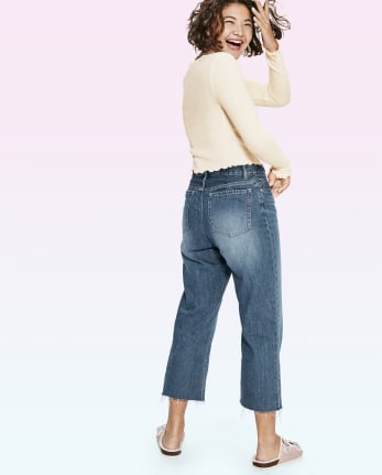 Tween Girls High Rise Cropped Flare Jeans