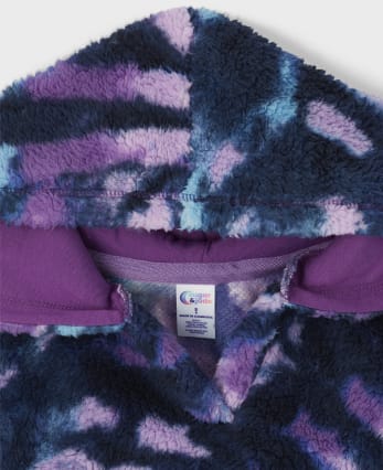 Tween Girls Tie Dye Sherpa Hoodie Nightgown