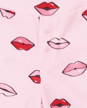 Tween Girls Lips Thermal Pajamas