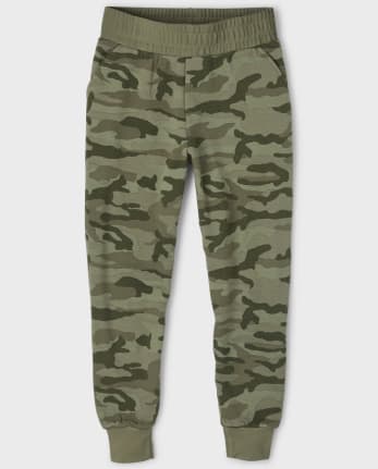 Teen Girls Camo Knit Cozy Jogger Pants | The Children's Place - SAGE POND