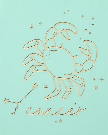Tween Girls Cancer Zodiac Tee