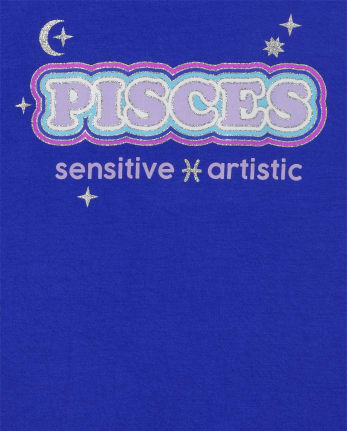 Tween Girls Pisces Zodiac Pajama Tee