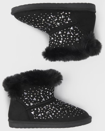 Tween Girls Studded Faux Suede Booties