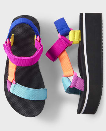 Tween Girls Colorblock Platform Sandals