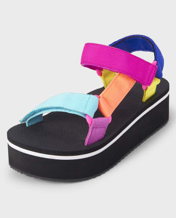 Tween Girls Colorblock Platform Sandals