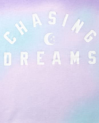 Teen Girls Long Sleeve Tie Dye 'Chasing Dreams' French Terry