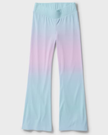 Tween Girls Ombre Ribbed Flare Pants