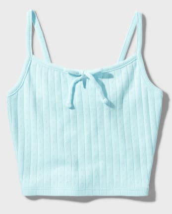 Camisola de pointelle de canalé para niñas Tween