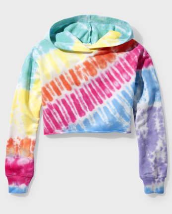 Tween Girls Tie Dye Cropped Hoodie
