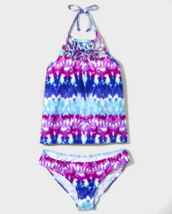 Tween Girls Tie Dye Tankini Swimsuit