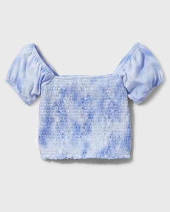 Tween Girls Smocked Cropped Top