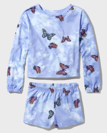 Long Sleeve Pajamas in Butterfly