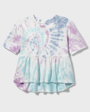 Tween Girls Tie Dye Peplum Top