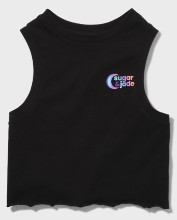 Camiseta sin mangas ajustada con logo de Tween Girls