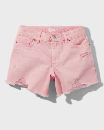 Tween Girls High Rise Denim Mom Shorts