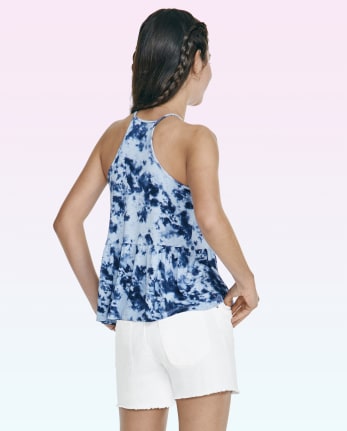 Tween Girls Print Peplum Tank Top